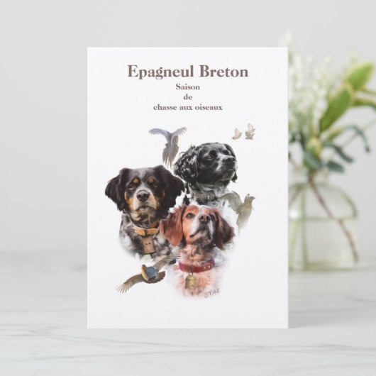 Brittany Spaniel Einladung (Stehend Vorderseite)