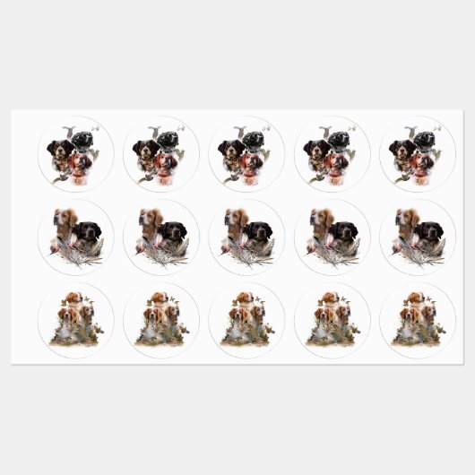 Brittany Spaniel Etiketten (Blatt)