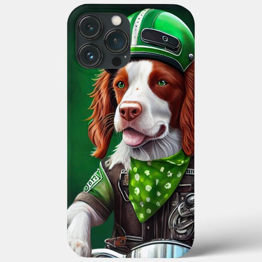 Brittany Spaniel Fahrrad St. Patrick's Day Case-Mate iPhone Hülle (Rückseite)