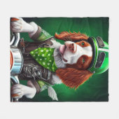 Brittany Spaniel Fahrrad St. Patrick's Day Fleecedecke (Vorderseite (Horizontal))