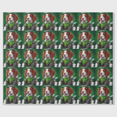 Brittany Spaniel Fahrrad St. Patrick's Day Geschenkpapier (Flach)