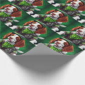 Brittany Spaniel Fahrrad St. Patrick's Day Geschenkpapier (Ecke)