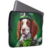 Brittany Spaniel Fahrrad St. Patrick's Day Laptopschutzhülle (Vorne Rechts)