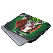 Brittany Spaniel Fahrrad St. Patrick's Day Laptopschutzhülle (Vorne Knopf)