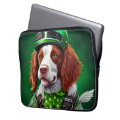 Brittany Spaniel Fahrrad St. Patrick's Day Laptopschutzhülle (Vorderseite Links)