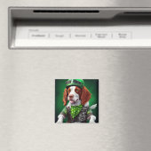Brittany Spaniel Fahrrad St. Patrick's Day Magnet (In Situ (Geschirrspüler))