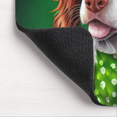 Brittany Spaniel Fahrrad St. Patrick's Day Mousepad (Ecke)