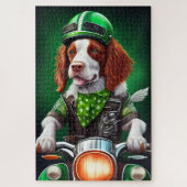 Brittany Spaniel Fahrrad St. Patrick's Day Puzzle (Vertikal)