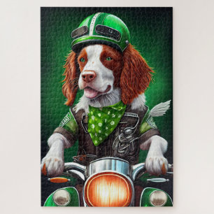 Brittany Spaniel Fahrrad St. Patrick's Day Puzzle
