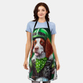 Brittany Spaniel Fahrrad St. Patrick's Day Schürze (Getragen)