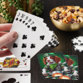 Brittany Spaniel Fahrrad St. Patrick's Day Spielkarten (In Situ)