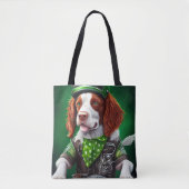Brittany Spaniel Fahrrad St. Patrick's Day Tasche (Vorderseite)