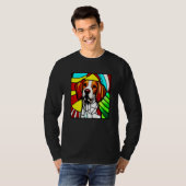 Brittany Spaniel - Farbige Buntglas Premium T-Shirt (Vorne ganz)