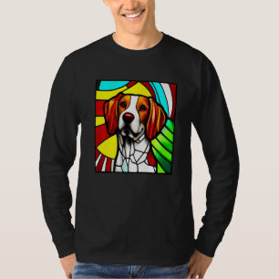 Brittany Spaniel - Farbige Buntglas Premium T-Shirt