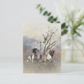 Brittany Spaniel Feiertagspostkarte (Stehend Vorderseite)