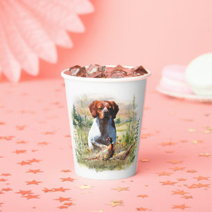 Brittany Spaniel – Feld, Fokus, Fasan, Kunst Pappbecher