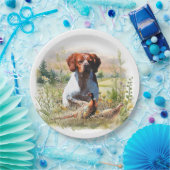 Brittany Spaniel – Feld, Fokus, Fasan, Kunst  Pappteller (Party)