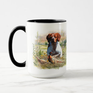 Brittany Spaniel – Feld, Fokus, Fasan, Kunst Tasse
