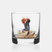 Brittany Spaniel – Feld, Fokus, Fasan, Kunst  Whiskyglas (Rückseite)