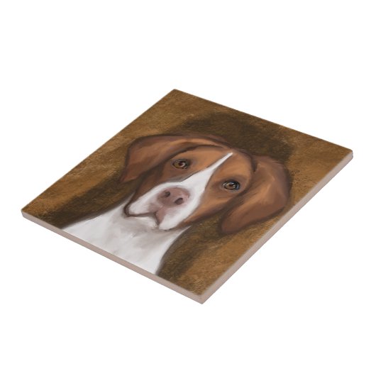 Brittany Spaniel Fliese (Seite)