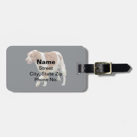 Brittany Spaniel Gepäckanhänger (Vorderseite horizontal)