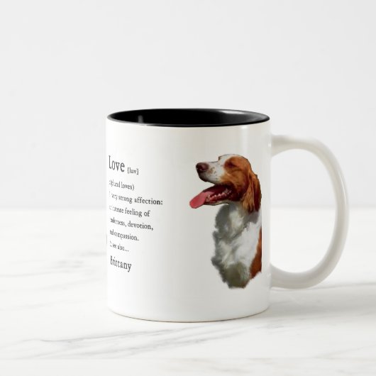 Brittany Spaniel Geschenke Zweifarbige Tasse (Rechts)