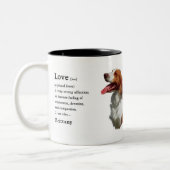 Brittany Spaniel Geschenke Zweifarbige Tasse (Links)