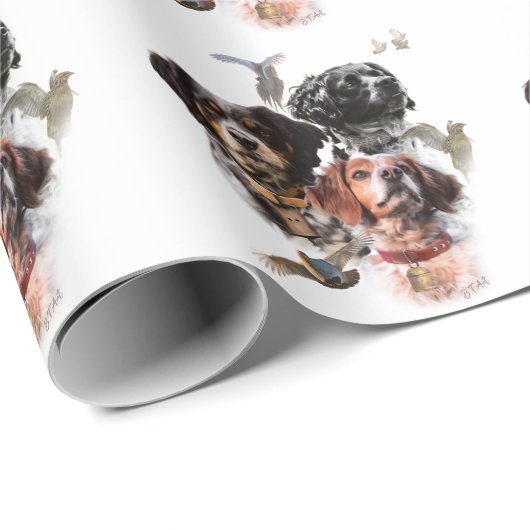 Brittany Spaniel Geschenkpapier (Rolleneckpunkt)