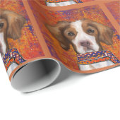 Brittany Spaniel Geschenkpapier (Rolleneckpunkt)
