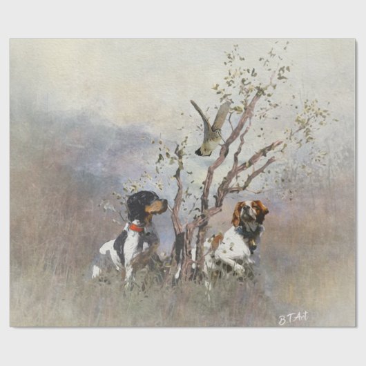 Brittany Spaniel Geschenkpapier (Flach)