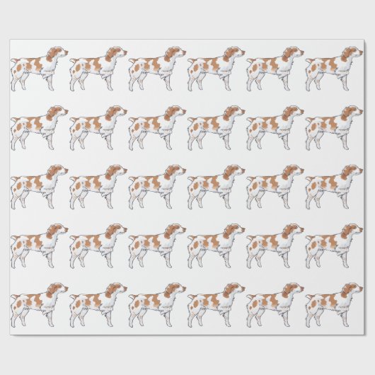 Brittany Spaniel Geschenkpapier (Flach)