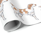 Brittany Spaniel Geschenkpapier (Rolleneckpunkt)