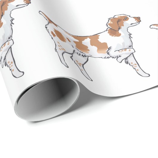 Brittany Spaniel Geschenkpapier (Rolleneckpunkt)