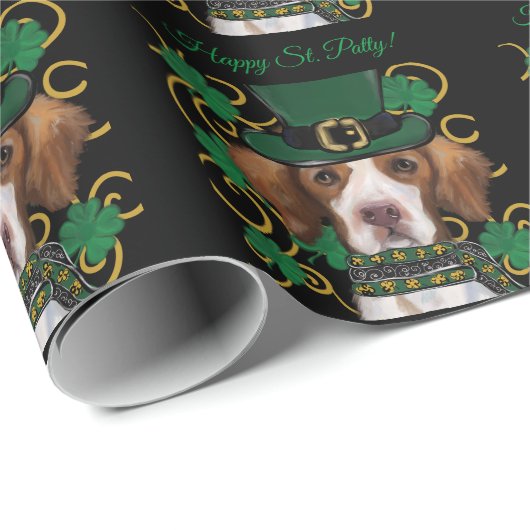 Brittany Spaniel Geschenkpapier (Rolleneckpunkt)