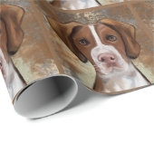 Brittany Spaniel Geschenkpapier (Rolleneckpunkt)
