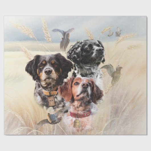 Brittany Spaniel Geschenkpapier (Flach)