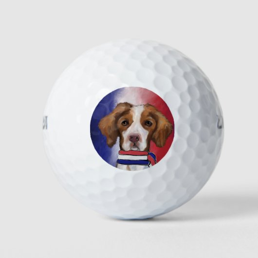 Brittany Spaniel Golfball (Vorderseite)