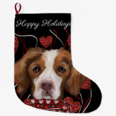 Brittany Spaniel Großer Weihnachtsstrumpf (Vorderseite)