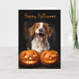 Brittany Spaniel Halloween Karte