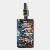 Brittany Spaniel Halloween Spooky Gepäckanhänger (Vorderseite vertikal)