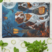 Brittany Spaniel Halloween Spooky Geschirrtuch (Gefaltet)