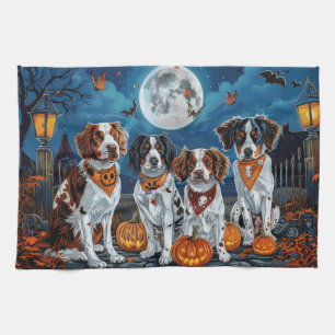 Brittany Spaniel Halloween Spooky Geschirrtuch