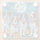 Brittany Spaniel Halloween Spooky Glasuntersetzer (Rückseite)