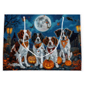 Brittany Spaniel Halloween Spooky Große Geschenktüte (Vorderseite)