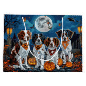 Brittany Spaniel Halloween Spooky Große Geschenktüte (Rückseite)
