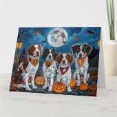 Brittany Spaniel Halloween Spooky Karte (Vorderseite)