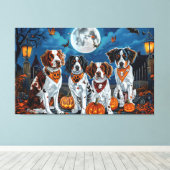 Brittany Spaniel Halloween Spooky Leinwanddruck (Insitu (Holzboden))