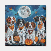 Brittany Spaniel Halloween Spooky Magnet (Vorne)
