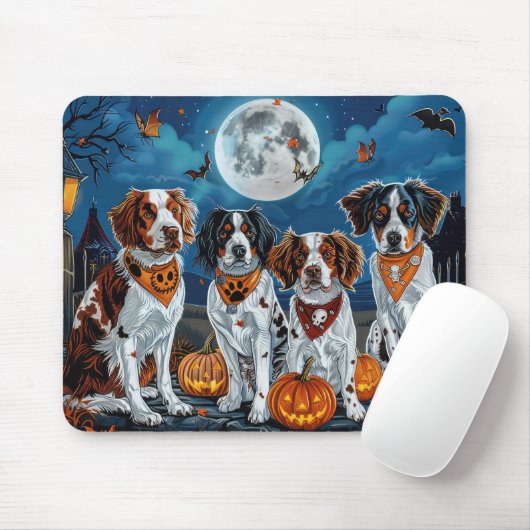 Brittany Spaniel Halloween Spooky Mousepad (Mit Mouse)