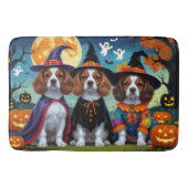 Brittany Spaniel Hogs Pumpkin Halloween Funny Badematte (Vorderseite)